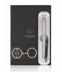 Set cadou Parker Frontier SS CT – stilou + agendă + cutie metalică + breloc Parker